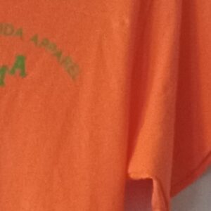Amada Moda Apparel Mens Crew Neck Tee Orange W/ Green AMA Active Logo